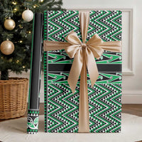 New Zealand Maori Niho Taniwha Wrapping Paper Kakariki Mangopare and Puhoro Pattern - Polynesian Pride