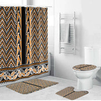 New Zealand Maori Niho Taniwha Bathroom Set Karaka Mangopare and Puhoro Pattern - Polynesian Pride