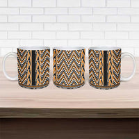New Zealand Maori Niho Taniwha Ceramic Mug Karaka Mangopare and Puhoro Pattern - Polynesian Pride