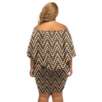 New Zealand Maori Niho Taniwha Family Matching Off Shoulder Short Dress and Hawaiian Shirt Karaka Mangopare and Puhoro Pattern LT9 - Polynesian Pride