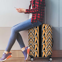 New Zealand Maori Niho Taniwha Luggage Cover Karaka Mangopare and Puhoro Pattern