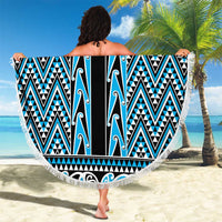 New Zealand Maori Niho Taniwha Beach Blanket Kikorangi Mangopare and Puhoro Pattern