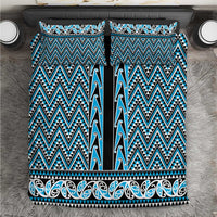 New Zealand Maori Niho Taniwha Bedding Set Kikorangi Mangopare and Puhoro Pattern