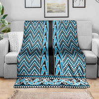 New Zealand Maori Niho Taniwha Blanket Kikorangi Mangopare and Puhoro Pattern