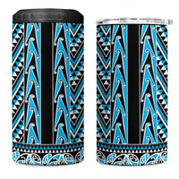 New Zealand Maori Niho Taniwha 4 in 1 Can Cooler Tumbler Kikorangi Mangopare and Puhoro Pattern