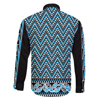 New Zealand Maori Niho Taniwha Family Matching Long Sleeve Bodycon Dress and Hawaiian Shirt Kikorangi Mangopare and Puhoro Pattern LT9 - Polynesian Pride