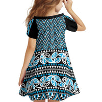 New Zealand Maori Niho Taniwha Family Matching Off Shoulder Maxi Dress and Hawaiian Shirt Kikorangi Mangopare and Puhoro Pattern LT9 - Polynesian Pride