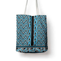 New Zealand Maori Niho Taniwha Tote Bag Kikorangi Mangopare and Puhoro Pattern - Polynesian Pride