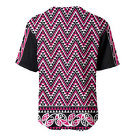 New Zealand Maori Niho Taniwha Baseball Jersey Mawhero Mangopare and Puhoro Pattern