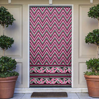 New Zealand Maori Niho Taniwha Door Cover Mawhero Mangopare and Puhoro Pattern LT9 Pink - Polynesian Pride