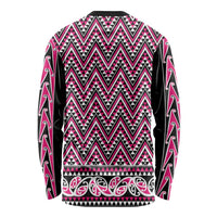New Zealand Maori Niho Taniwha Long Sleeve Shirt Mawhero Mangopare and Puhoro Pattern