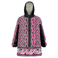 New Zealand Maori Niho Taniwha Wearable Blanket Hoodie Mawhero Mangopare and Puhoro Pattern