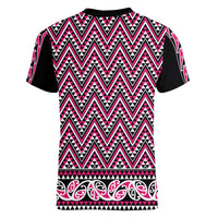 New Zealand Maori Niho Taniwha Women V-Neck T-Shirt Mawhero Mangopare and Puhoro Pattern LT9 - Polynesian Pride