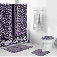 New Zealand Maori Niho Taniwha Bathroom Set Waiporopo Mangopare and Puhoro Pattern - Polynesian Pride