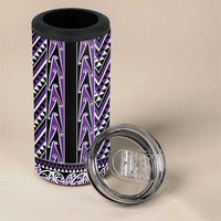 New Zealand Maori Niho Taniwha 4 in 1 Can Cooler Tumbler Waiporopo Mangopare and Puhoro Pattern