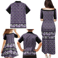 New Zealand Maori Niho Taniwha Family Matching Puletasi and Hawaiian Shirt Waiporopo Mangopare and Puhoro Pattern LT9 - Polynesian Pride