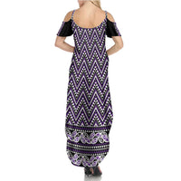New Zealand Maori Niho Taniwha Family Matching Summer Maxi Dress and Hawaiian Shirt Waiporopo Mangopare and Puhoro Pattern LT9 - Polynesian Pride