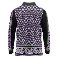 New Zealand Maori Niho Taniwha Long Sleeve Polo Shirt Waiporopo Mangopare and Puhoro Pattern