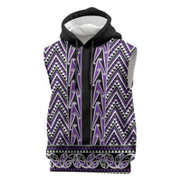 New Zealand Maori Niho Taniwha Sleeveless Hoodie Waiporopo Mangopare and Puhoro Pattern - Polynesian Pride