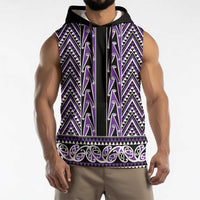 New Zealand Maori Niho Taniwha Sleeveless Hoodie Waiporopo Mangopare and Puhoro Pattern - Polynesian Pride