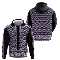 New Zealand Maori Niho Taniwha Zip Hoodie Waiporopo Mangopare and Puhoro Pattern