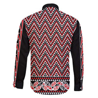 New Zealand Maori Niho Taniwha Family Matching Long Sleeve Bodycon Dress and Hawaiian Shirt Whero Mangopare and Puhoro Pattern