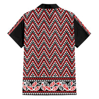 New Zealand Maori Niho Taniwha Family Matching Short Sleeve Bodycon Dress and Hawaiian Shirt Whero Mangopare and Puhoro Pattern
