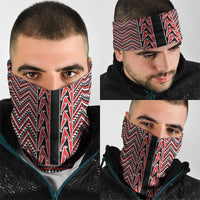New Zealand Maori Niho Taniwha Neck Gaiter Whero Mangopare and Puhoro Pattern - Polynesian Pride