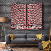 New Zealand Maori Niho Taniwha Tapestry Whero Mangopare and Puhoro Pattern