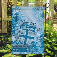 Vintage Bula Fiji Personalised Garden Flag Blue Hibiscus Tapa Pattern LT9