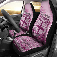 Vintage Bula Fiji Personalised Car Seat Cover Pink Hibiscus Tapa Pattern LT9