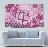 Vintage Bula Fiji Personalised Tapestry Pink Hibiscus Tapa Pattern LT9