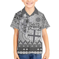 Vintage Bula Fiji Personalised Family Matching Long Sleeve Bodycon Dress and Hawaiian Shirt Beige Hibiscus Tapa Pattern