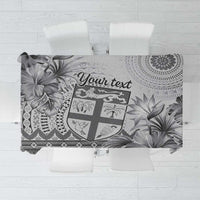 Vintage Bula Fiji Personalised Tablecloth Beige Hibiscus Tapa Pattern LT9