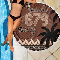 Personalised Bula Fiji 679 Beach Blanket Fijian Tagimoucia Masi Tapa Art