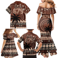 Personalised Bula Fiji 679 Family Matching Mermaid Dress and Hawaiian Shirt Fijian Tagimoucia Masi Tapa Art LT9 - Polynesian Pride