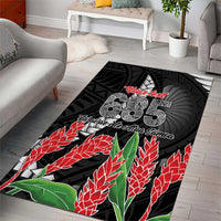 Personalised Samoa 685 Area Rug Teuila Flower With Black Samoan Tattoo