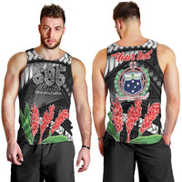 Personalised Samoa 685 Men Tank Top Teuila Flower With Black Samoan Tattoo