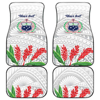 Personalised Samoa 685 Car Mats Teuila Flower With White Samoan Tattoo