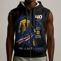 Cape Verde Goalkeeper Personalized Sleeveless Zip Hoodie 40 Years Old 27 Shots Zero Goals Vintage