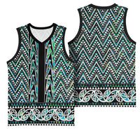 New Zealand Maori Niho Taniwha Basketball Jersey Papua Shell - Mangopare Puhoro Pattern