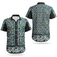 New Zealand Maori Niho Taniwha Couples Matching Puletasi and Hawaiian Shirt Papua Shell - Mangopare Puhoro Pattern LT9 - Polynesian Pride