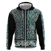 New Zealand Maori Niho Taniwha Hoodie Papua Shell - Mangopare Puhoro Pattern