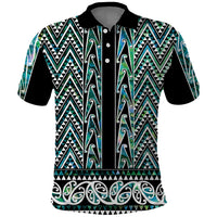New Zealand Maori Niho Taniwha Polo Shirt Papua Shell - Mangopare Puhoro Pattern LT9 Green - Polynesian Pride