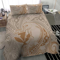 Hawaii Monk Seal and Map Bedding Set Polynesian Kanaka Maoli Beige Vibe