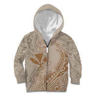 Hawaii Monk Seal and Map Kid Hoodie Polynesian Kanaka Maoli Beige Vibe