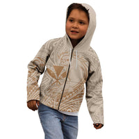 Hawaii Monk Seal and Map Kid Hoodie Polynesian Kanaka Maoli Beige Vibe