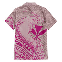 Hawaii Monk Seal and Map Family Matching Tank Maxi Dress and Hawaiian Shirt Polynesian Kanaka Maoli Pink Vibe
