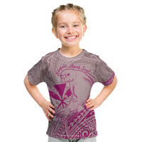 Hawaii Monk Seal and Map Kid T Shirt Polynesian Kanaka Maoli Pink Vibe