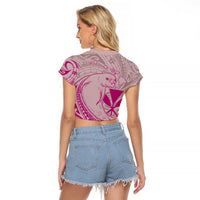 Hawaii Monk Seal and Map Raglan Cropped T Shirt Polynesian Kanaka Maoli Pink Vibe